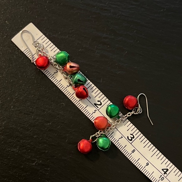 Christmas Holidays Multicolor Beaded Bells Set with Ring Earrings & Bracelet - Picture 12 of 14